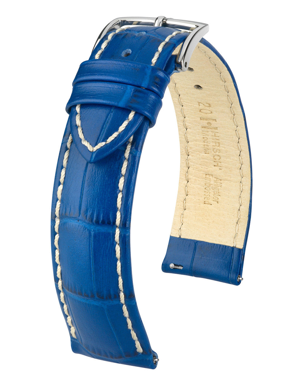 Hirsch MODENA Alligator Embossed Calfskin Watch Band - Royal Blue
