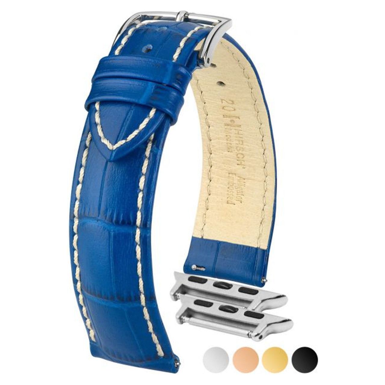 Royal Blue HIRSCH MODENA Alligator Embossed Calfskin Watch Band 1030 28