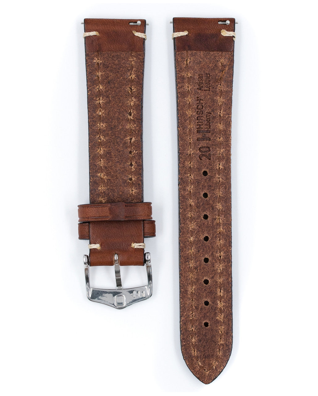 HIRSCH LIBERTY Saddle Leather Watch Band 1090 02 - Brown