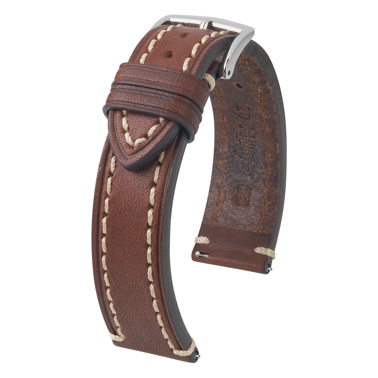 Brown HIRSCH LIBERTY Saddle Leather Watch Band 1090 02