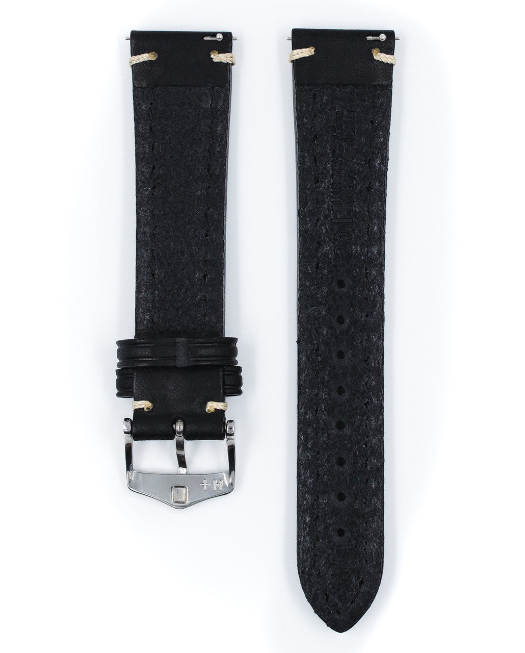 HIRSCH LIBERTY Saddle Leather Watch Band 1090 02 - Black