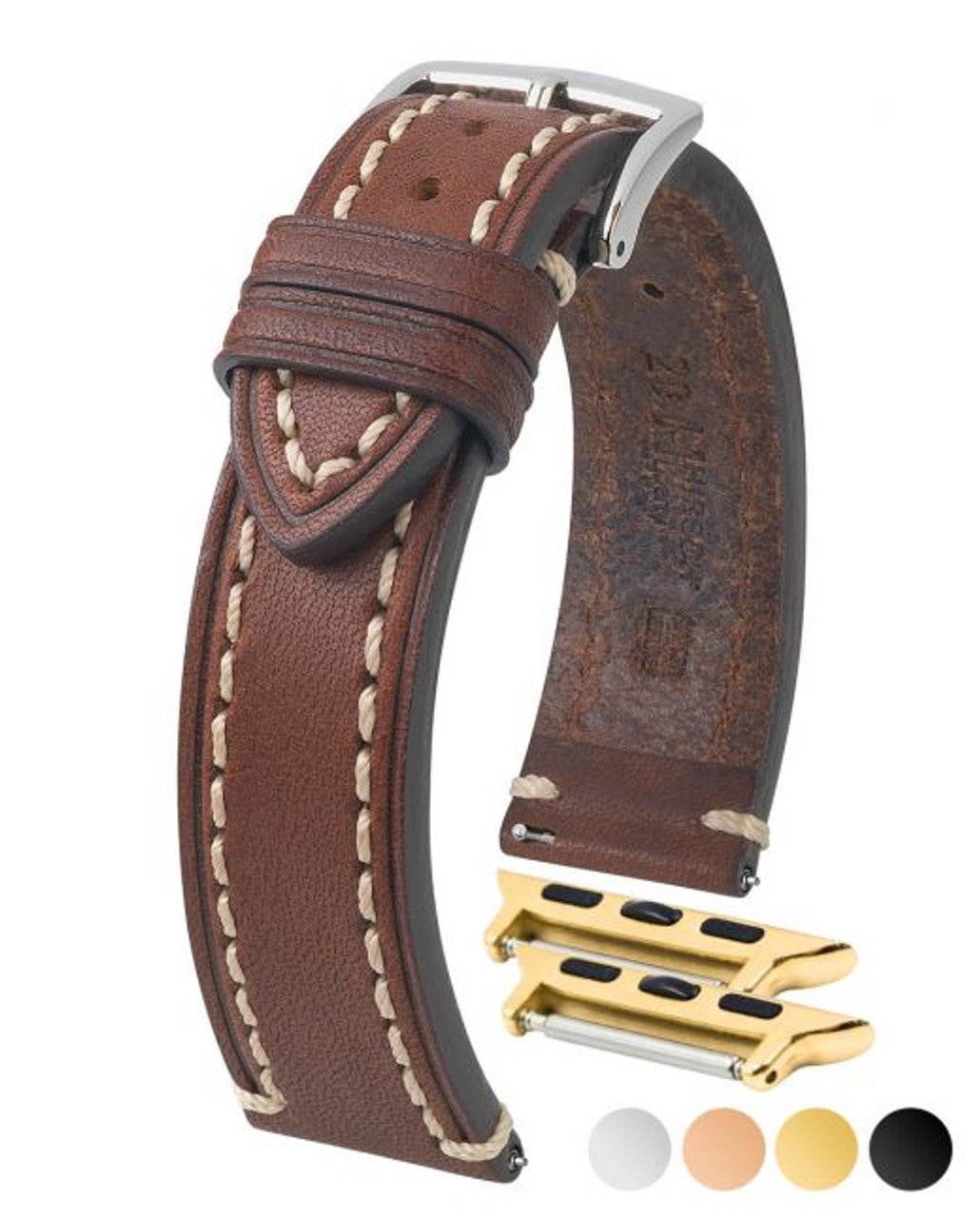 HIRSCH LIBERTY Saddle Leather Watch Band 1090 02 - Brown