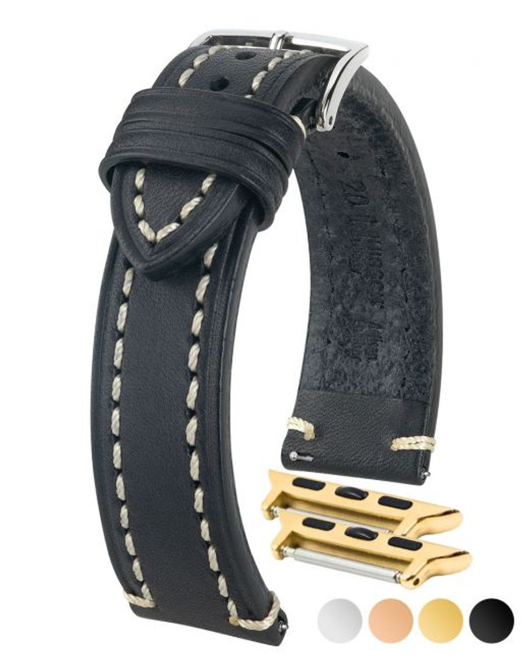 HIRSCH LIBERTY Saddle Leather Watch Band 1090 02 - Black