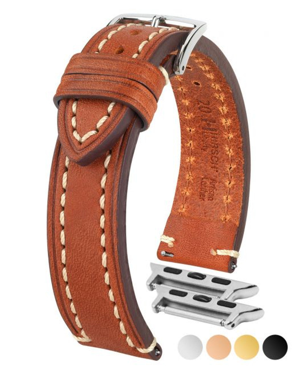 HIRSCH LIBERTY Saddle Leather Watch Band 1090 02 - Gold Brown