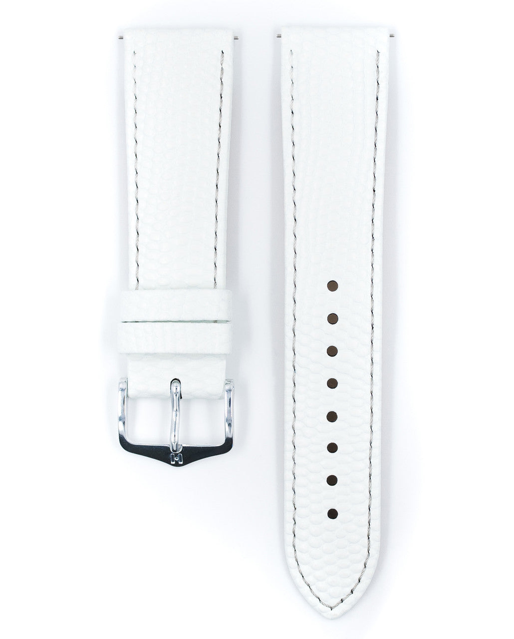 HIRSCH RAINBOW Lizard Embossed Calfskin Watch Strap 1230 26 - White