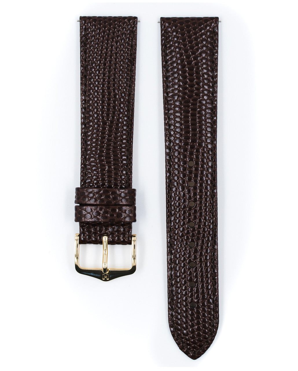 HIRSCH RAINBOW Lizard Embossed Calfskin Watch Strap 1232 26 - Brown