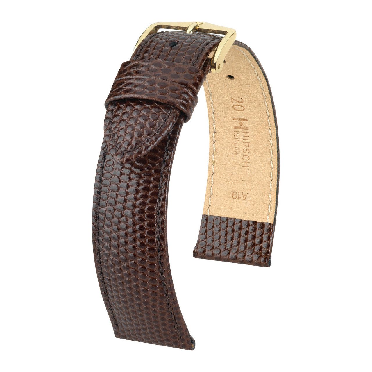 Brown HIRSCH RAINBOW Lizard Embossed Watch Strap