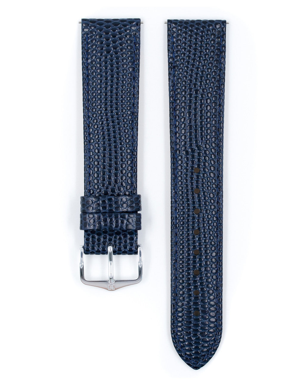 HIRSCH RAINBOW Lizard Embossed Calfskin Watch Strap 1230 26 - Blue