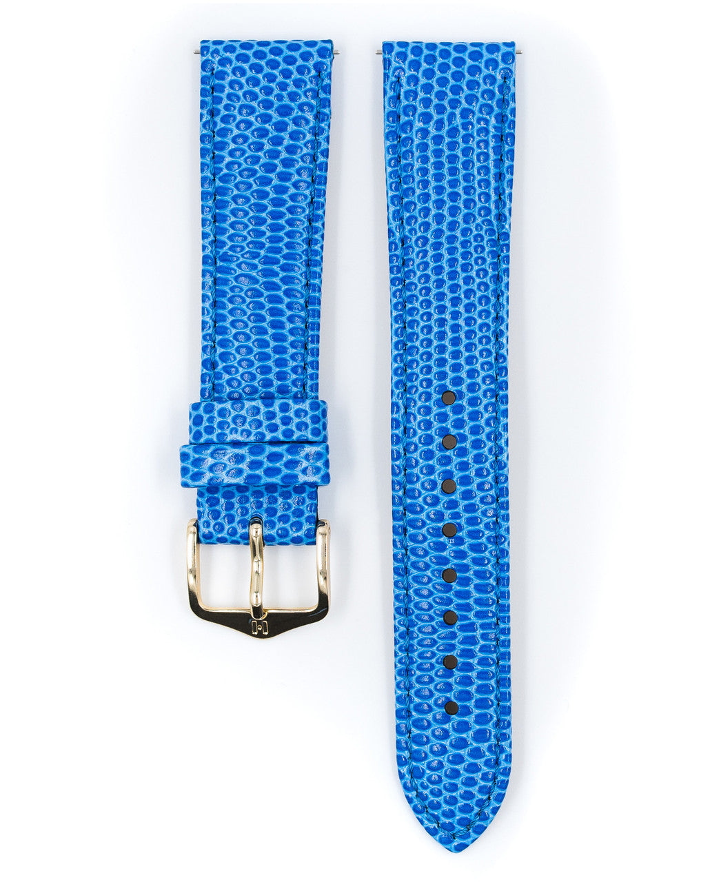 HIRSCH RAINBOW Lizard Embossed Calfskin Watch Strap 1230 26 - Royal Blue