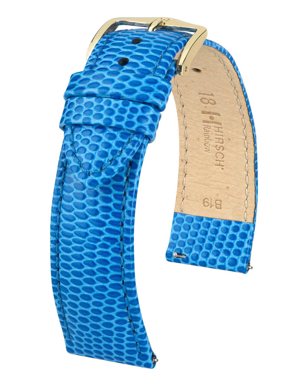 HIRSCH RAINBOW Lizard Embossed Calfskin Watch Strap 1230 26 - Royal Blue