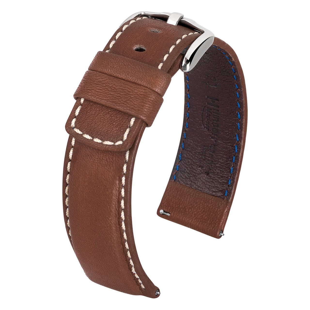 Brown HIRSCH MARINER Water Resistant Saddle Leather Watchband 1450 21