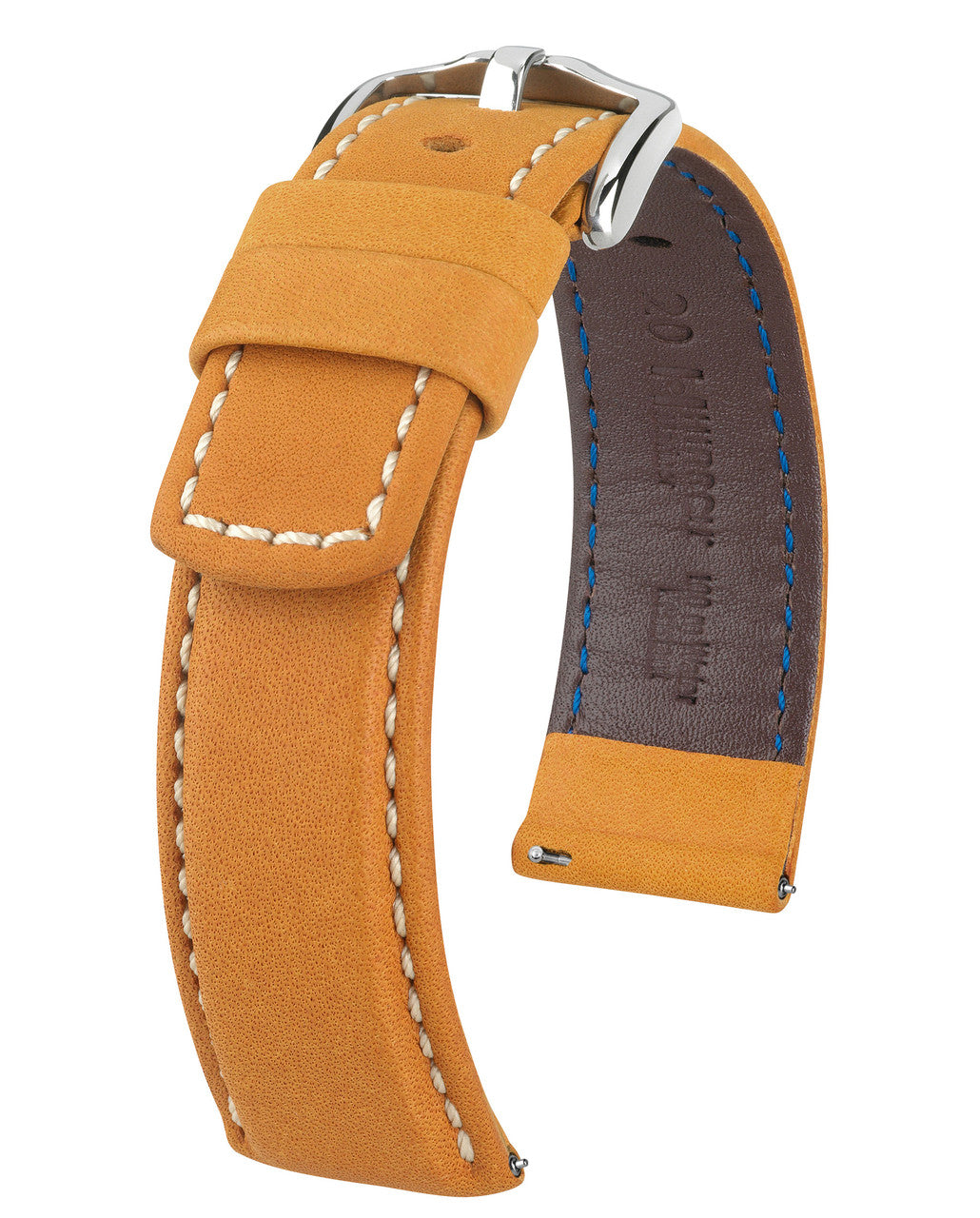 HIRSCH MARINER Water Resistant Saddle Leather Watchband 1450 21 - Gold Brown