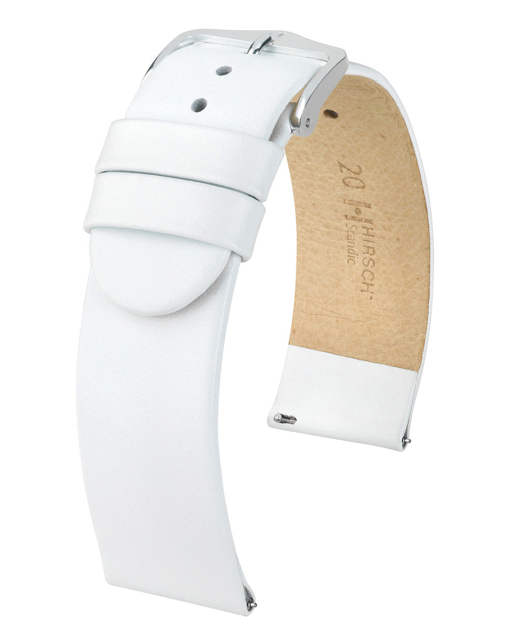 HIRSCH SCANDIC Classic Calfskin Watch Strap 1785 20 - White