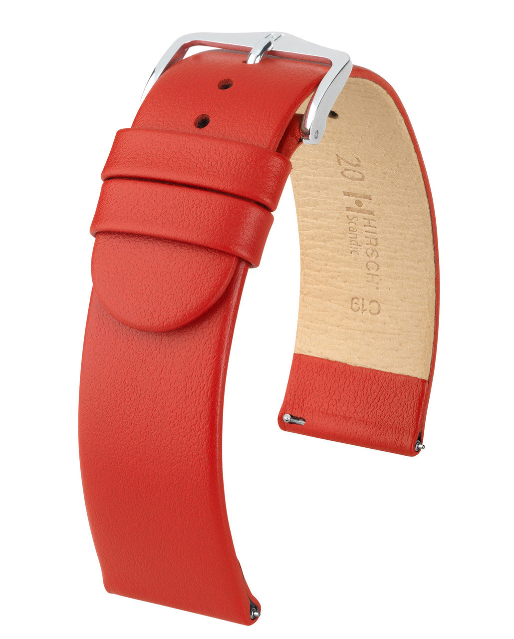 HIRSCH SCANDIC Classic Calfskin Watch Strap 1785 20 - Red