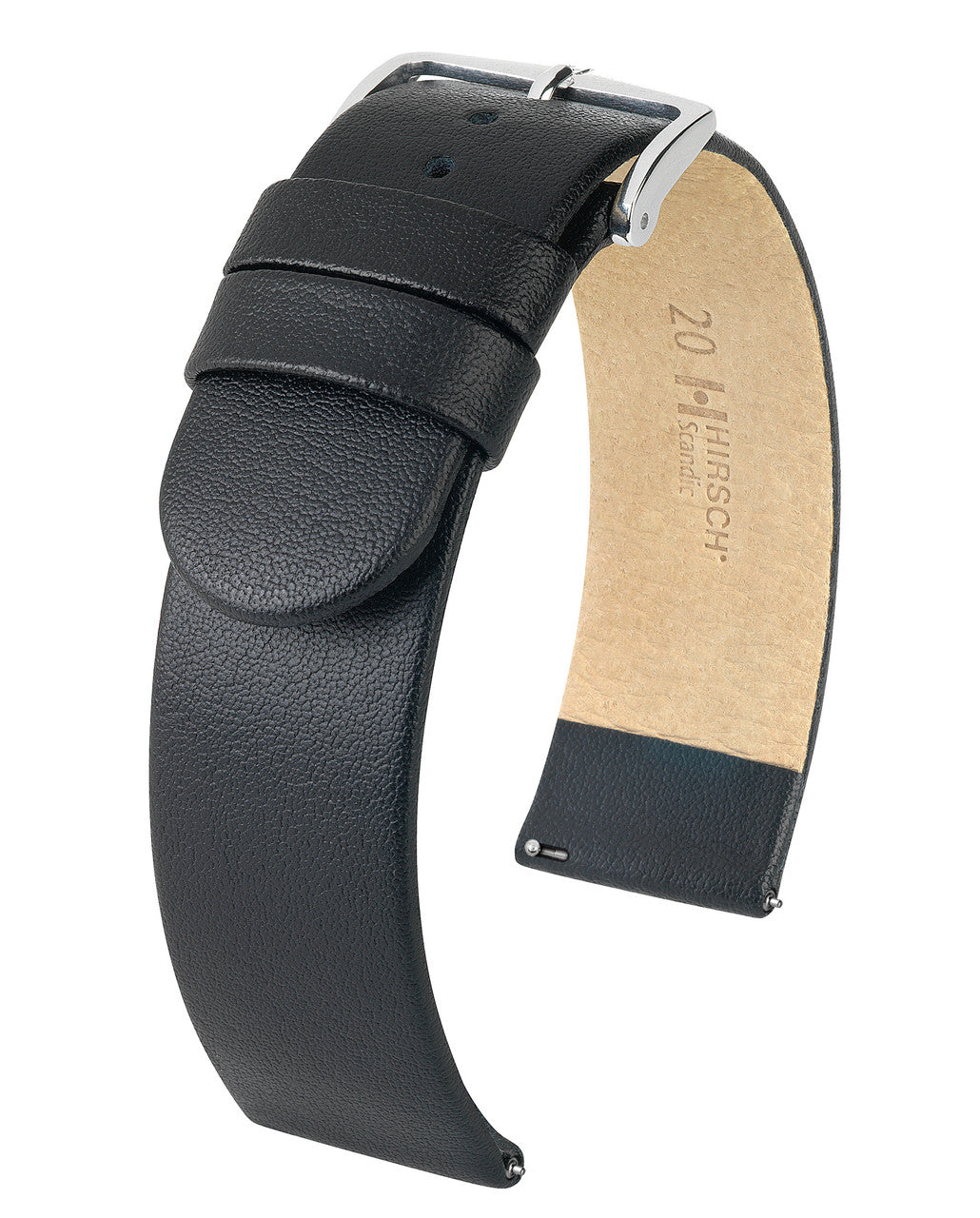 HIRSCH SCANDIC Classic Calfskin Watch Strap 1787 20 - Black