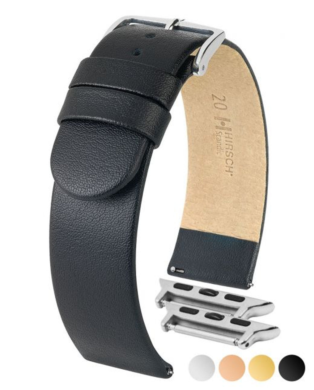 HIRSCH SCANDIC Classic Calfskin Watch Strap 1787 20 - Black