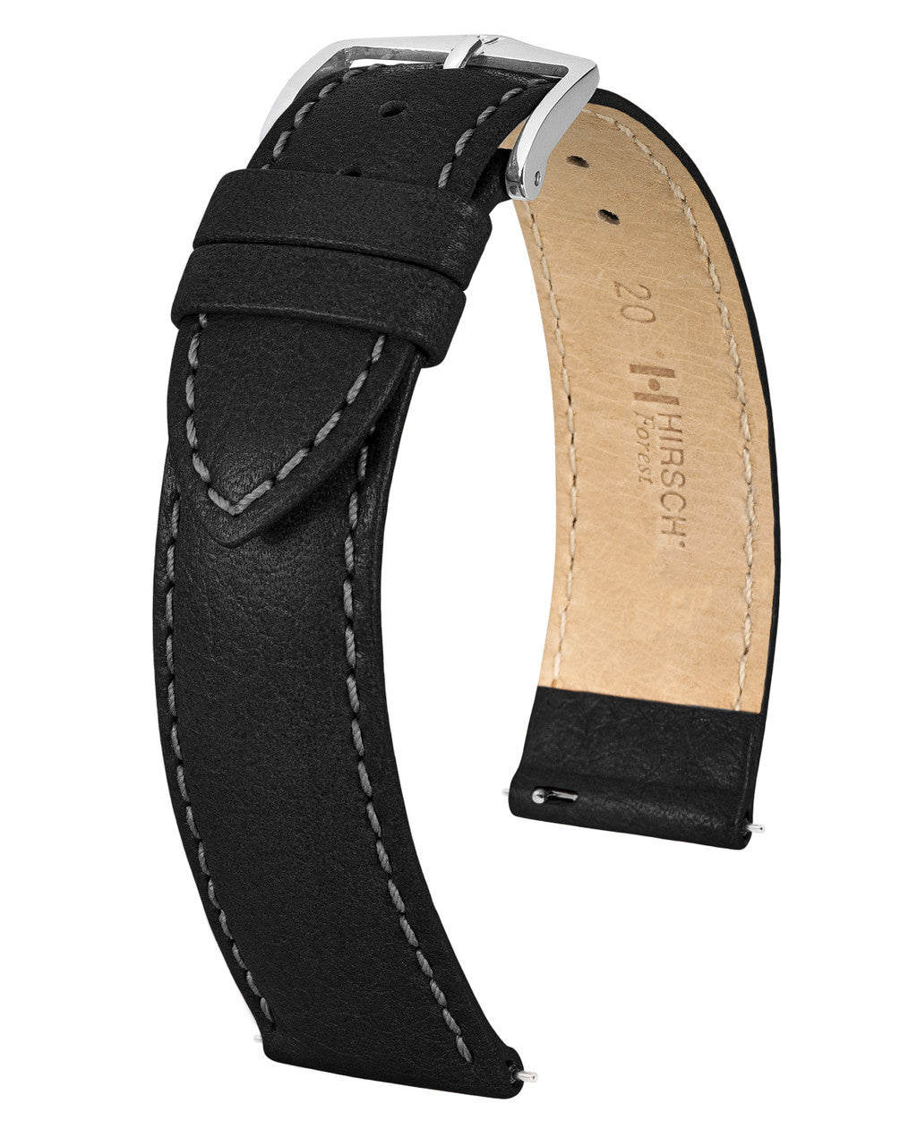 Hirsch - Forest Buffalo Watch Band 1792 - Black