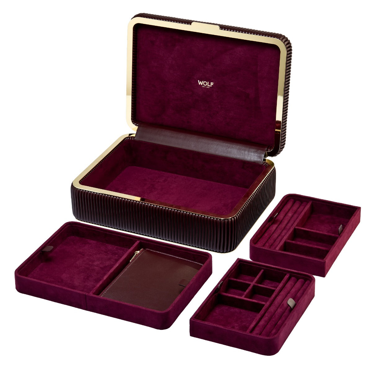 WOLF 1834 - Bella Medium Jewellery Box - Bordeaux