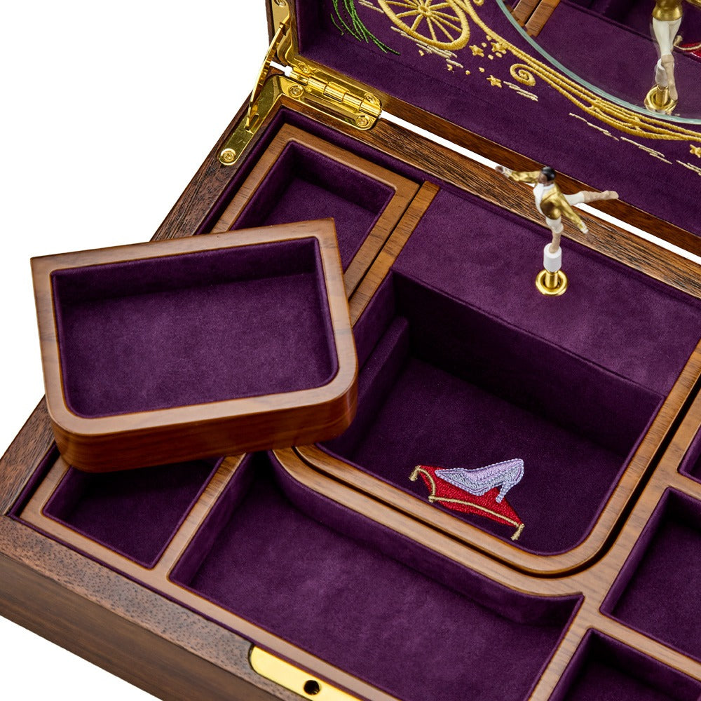 WOLF 1834 Ballet Musical Jewellery Box - Cinderella Walnut Wood - view 7