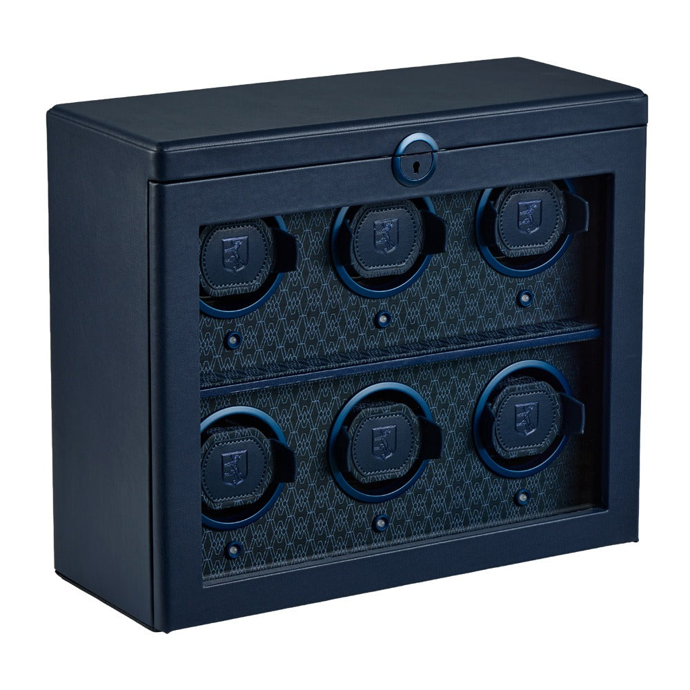 WOLF 1834 Earth 6 Piece Watch Winder - Midnight Blue