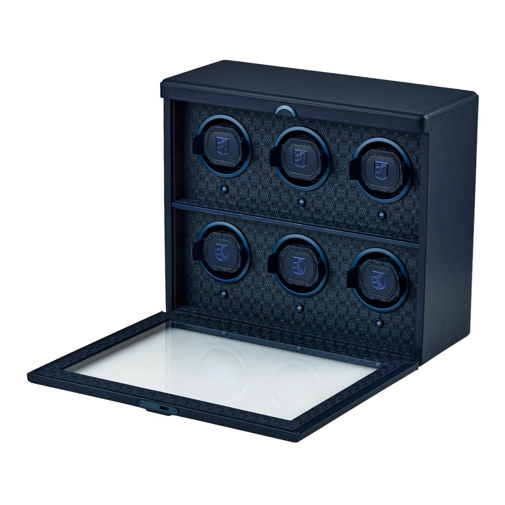 WOLF 1834 Earth 6 Piece Watch Winder - Midnight Blue - view 2
