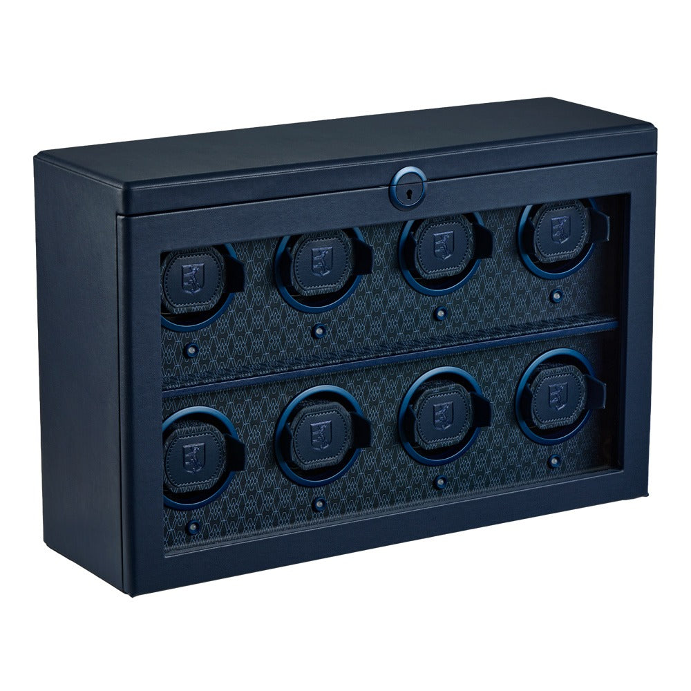 WOLF 1834 Earth 8 Piece Watch Winder - Midnight Blue