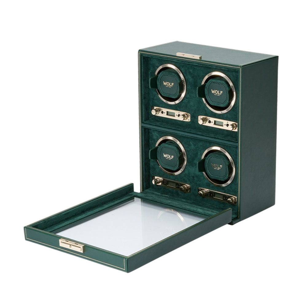 WOLF 1834 - British Racing 4 Piece Watch Winder - Green