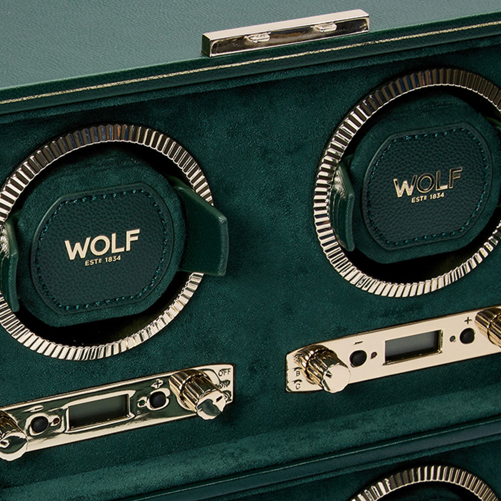 WOLF 1834 - British Racing 4 Piece Watch Winder - Green