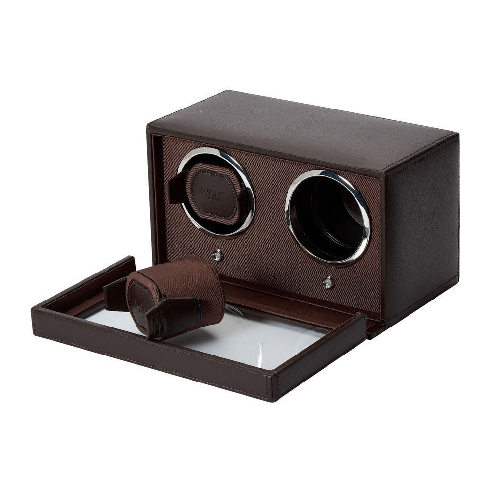 WOLF 1834 - Cub Double Watch Winder with Cover - Brown