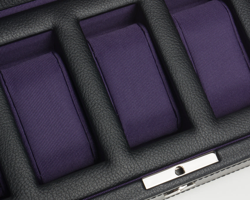 WOLF 1834 - Windsor 5 Piece Watch Box - Black/Purple