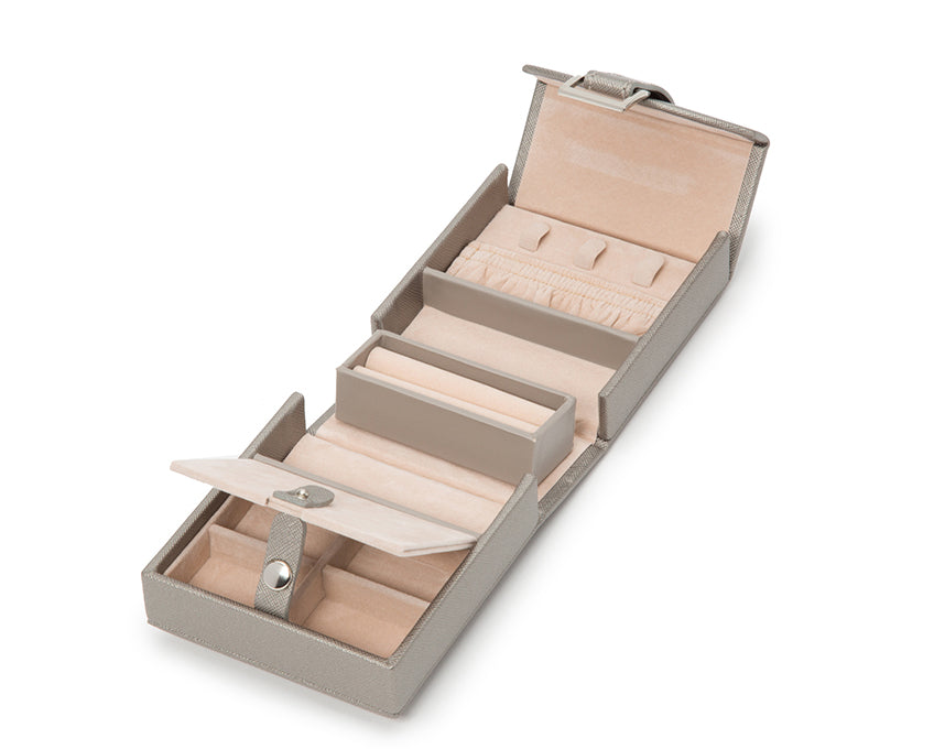 WOLF 1834 - Heritage Fold-Out Jewelry Box - Pewter Saffiano