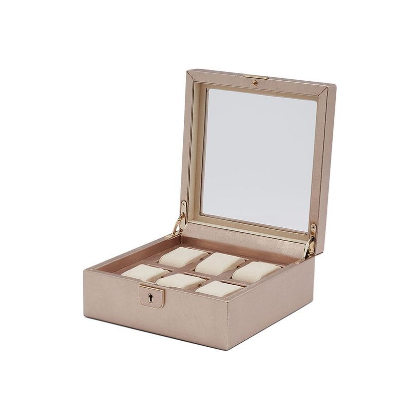 WOLF - Palermo 6 Piece Watch Box, Rose Gold