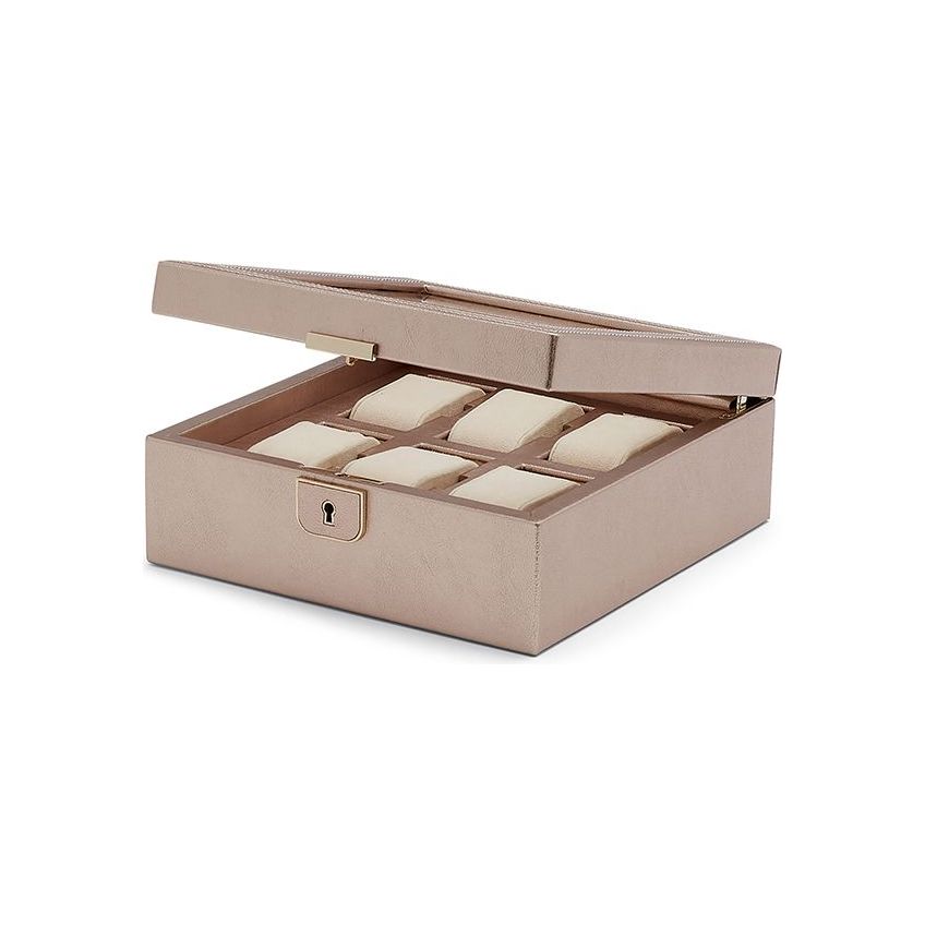 WOLF - Palermo 6 Piece Watch Box, Rose Gold