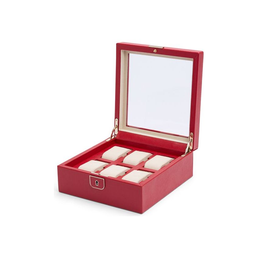 WOLF - Palermo 6 Piece Watch Box, Red