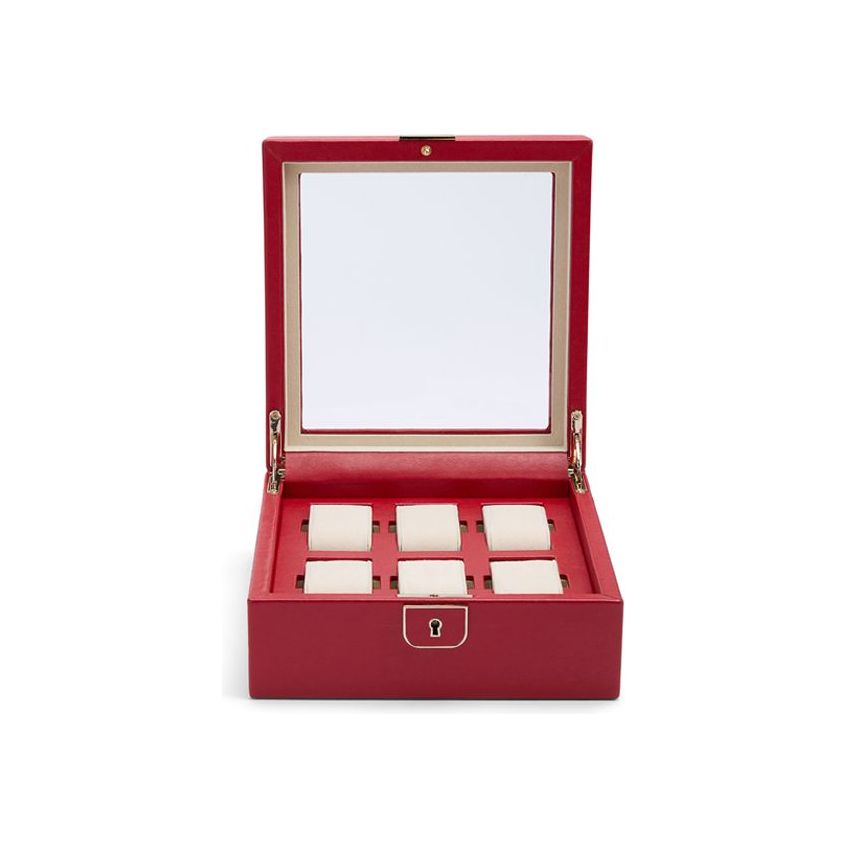 WOLF - Palermo 6 Piece Watch Box, Red