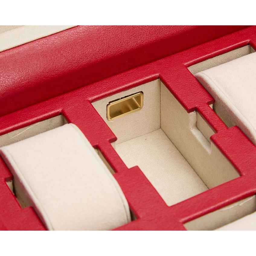 WOLF - Palermo 6 Piece Watch Box, Red