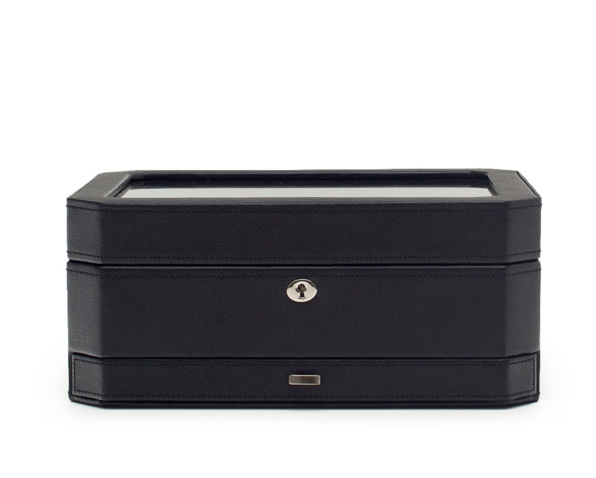 WOLF 1834 - Windsor 10 Piece Watch Box with Drawer - Black/Purple