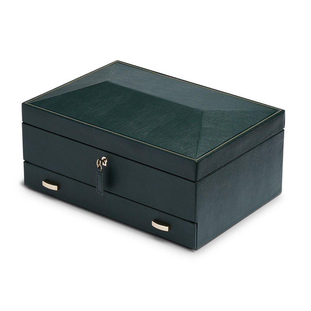 WOLF 1834 - British Racing 10 Piece Watch Box with Storage - Green
