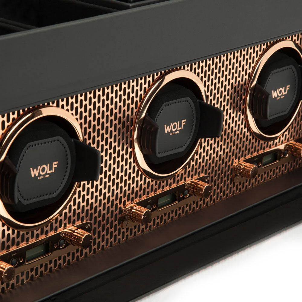 WOLF 1834 - Axis Triple Watch Winder With Storage - Copper