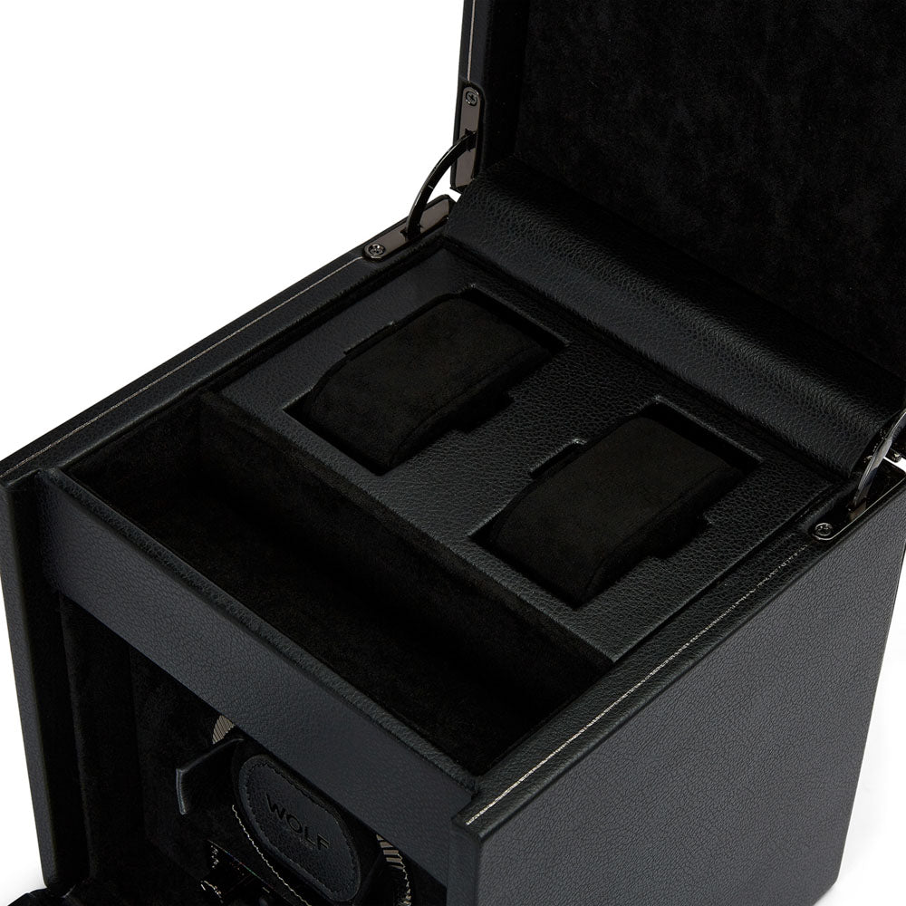 WOLF 1834 - British Racing Single Watch Winder with Storage - Black