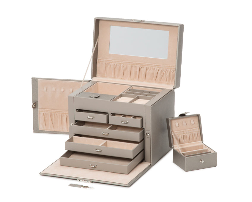WOLF 1834 Heritage Medium Jewelry Box - Pewter Saffiano - view 3