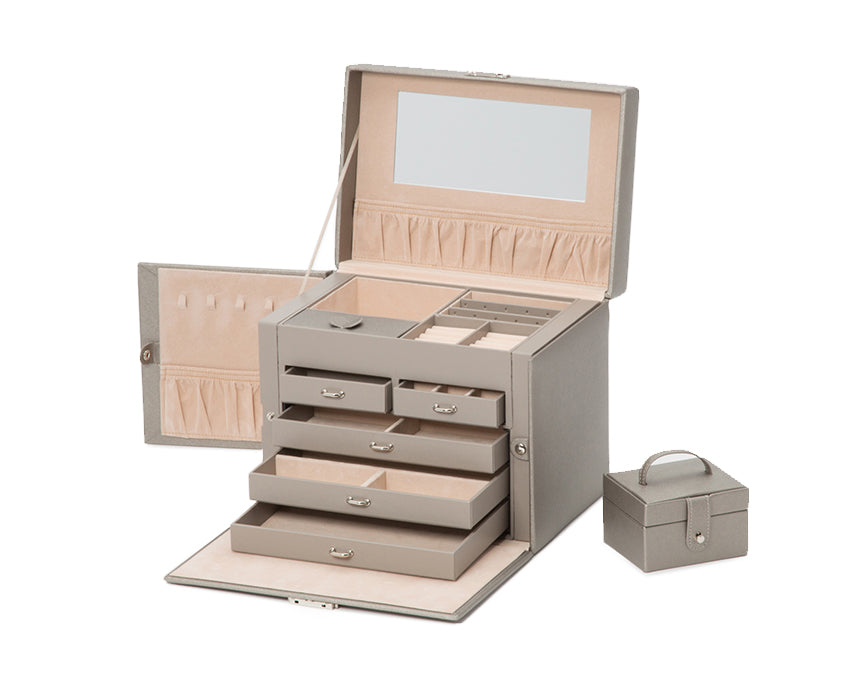 WOLF 1834 Heritage Medium Jewelry Box - Pewter Saffiano - view 4