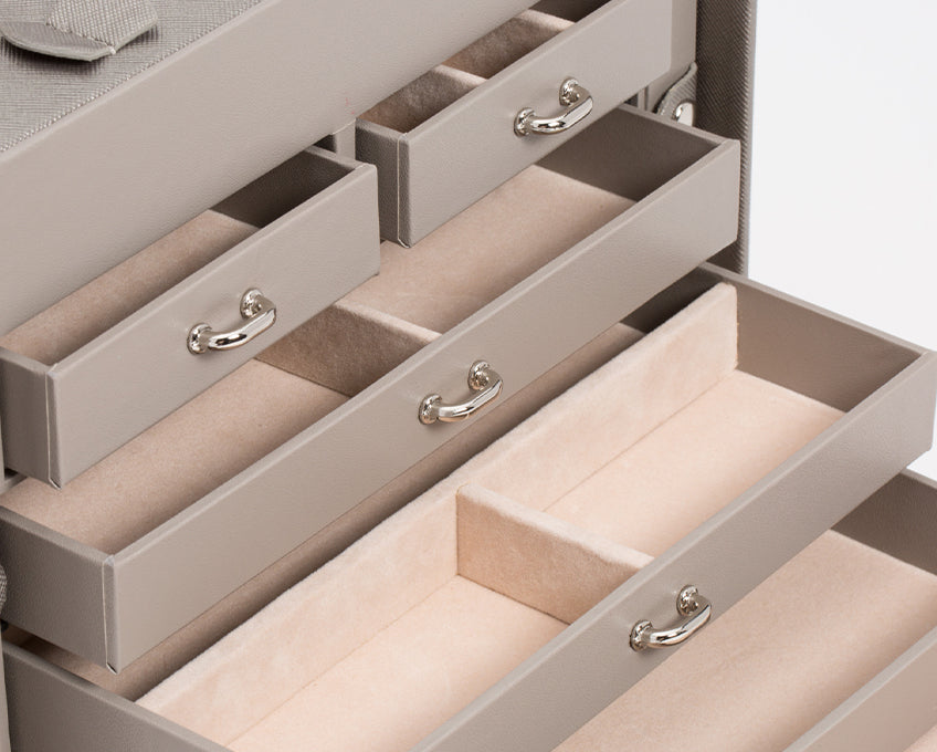 WOLF 1834 Heritage Medium Jewelry Box - Pewter Saffiano - view 7