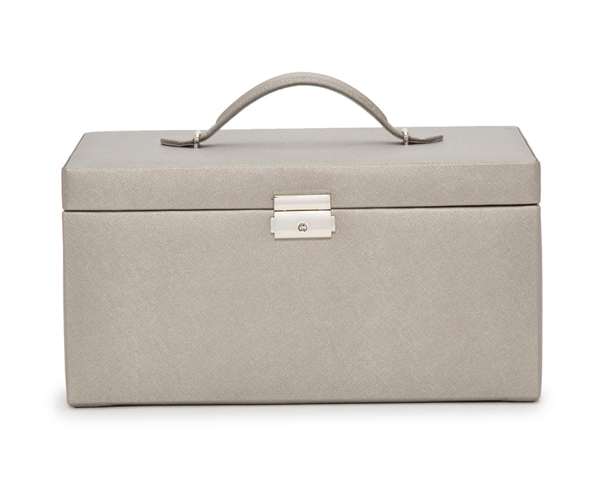 WOLF 1834 Heritage Large Jewelry Box - Pewter Saffiano