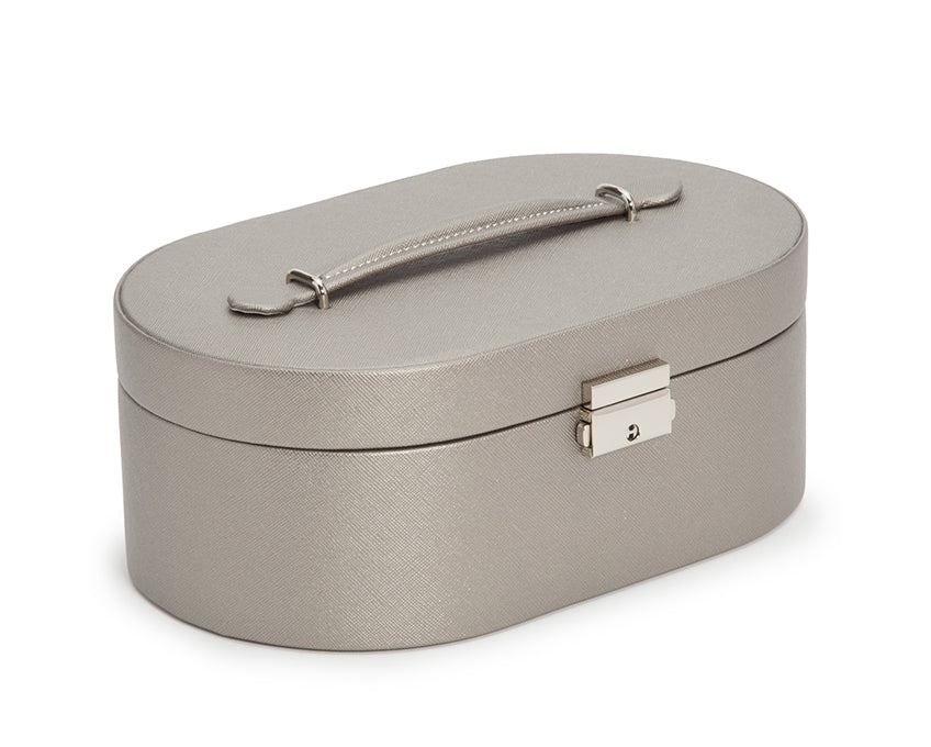 WOLF 1834 Heritage Oval Jewelry Box - Pewter Saffiano - view 5