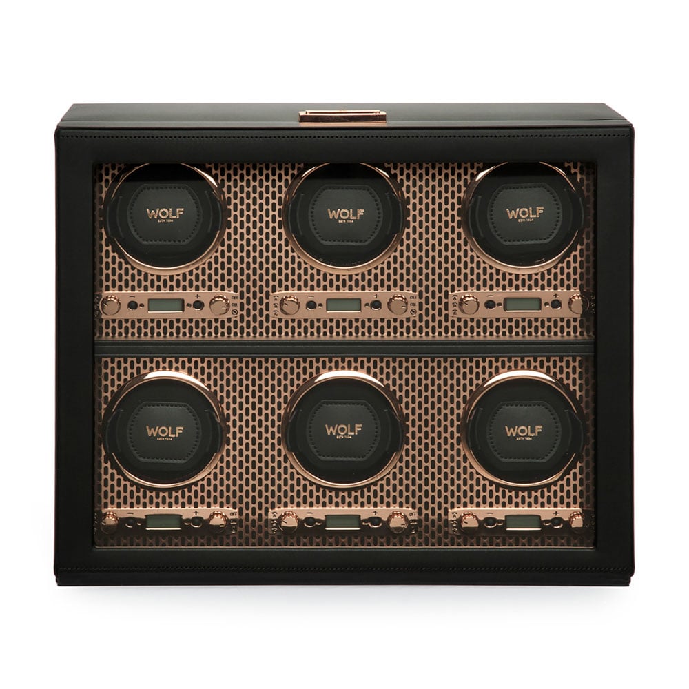 WOLF 1834 Axis 6 Piece Watch Winder - Copper | Dupont Central Jewelry