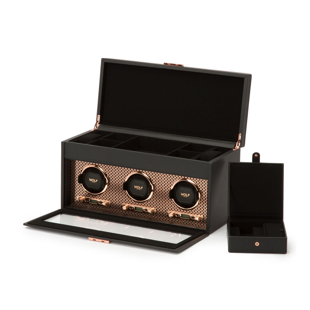 WOLF 1834 - Axis Triple Watch Winder With Storage - Copper