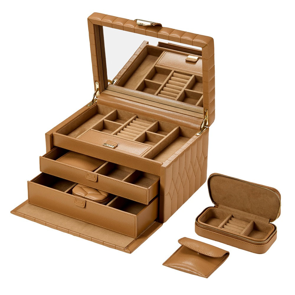 WOLF 1834 Lauren Medium Jewelry Box - Caramel - view 3