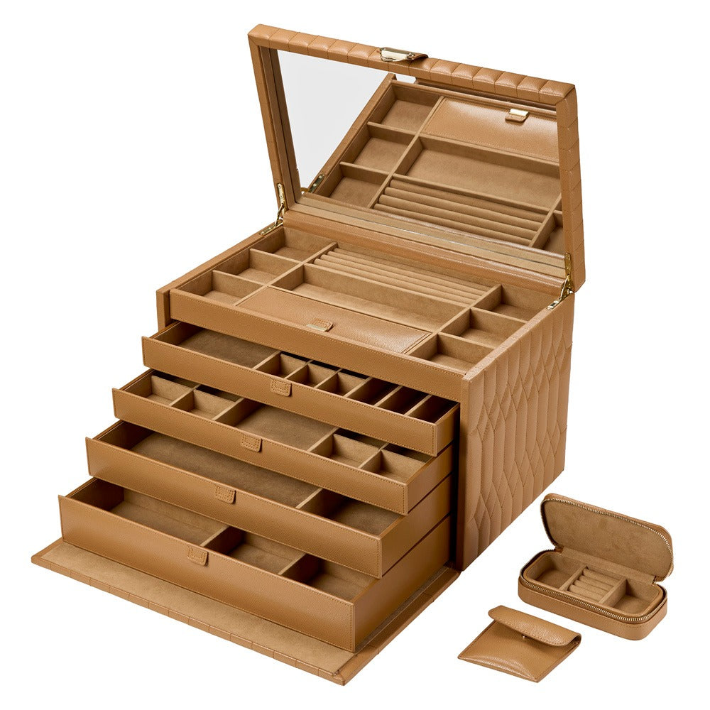 WOLF 1834 Lauren Extra Large Jewelry Box - Caramel - view 2