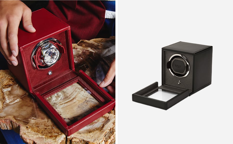 WOLF 1834 - Cub Single Watch Winder with Cover - Black